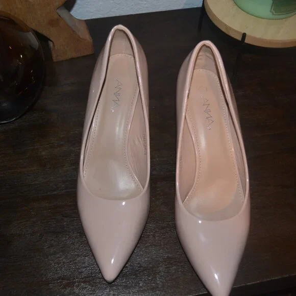 Pre-owned ANNA pink pointed toe covered heel size 10 - Picture 6 of 6